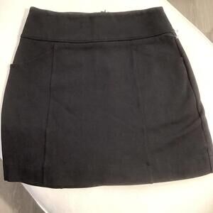 Maeve Anthropologie Skirt Medium Navy Blue Rear Zip Wide Waistband Minimalist